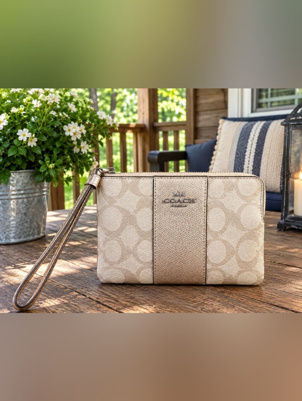 Coach Corner Zip Wristlet